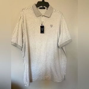 NWT Cremieux Classics button Men's blend polo shirt GRAYHTHR, XL